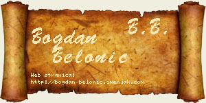 Bogdan Belonić vizit kartica